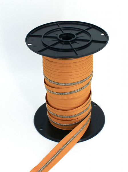 Reißverschluss endlos, metallisiert senf/messing-antik (1m)